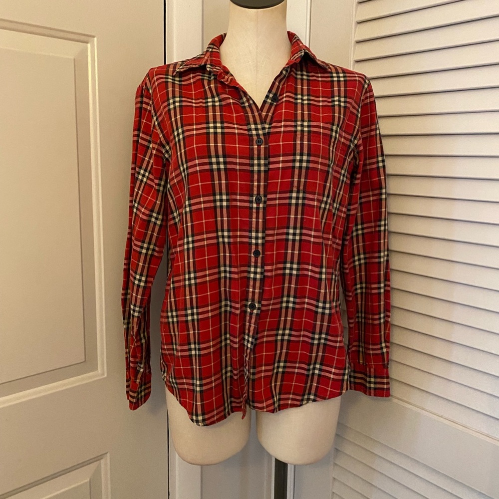 Evan Picone Red Plaid Shirt- Size 6